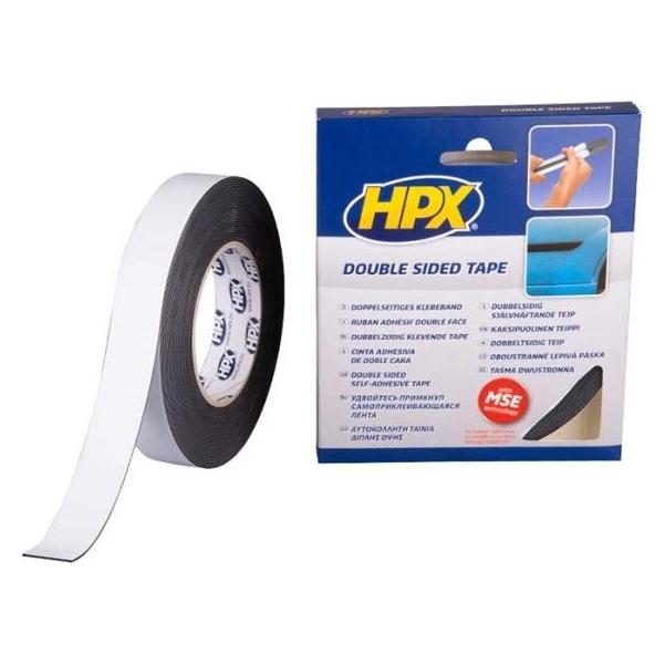 Konjac Sponge HPX dobbeltklaebende tape sort, 25mm x 10m (HPX-ZC06)