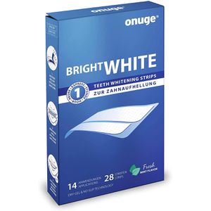 Onuge Zahnaufhellung Bright White, ohne Peroxid, Teeth Whitening Strips, 28 Stück für 14 Tage