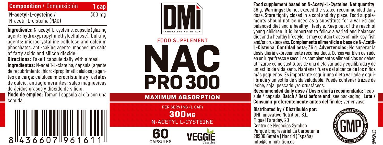 DMI Nutrition Nac Pro 300 N-Acetyl-L-Cysteine 300 mg 60 caps