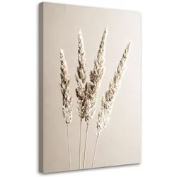 LEINWANDBILD Pampasgras Pflanzen beige 80x120cm