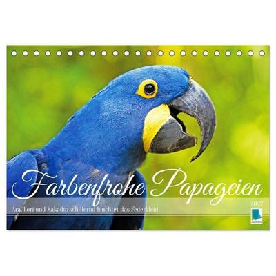 Farbenfrohe Papageien (Tischkalender 2027 DIN A5 quer), CALVENDO Monatskalender