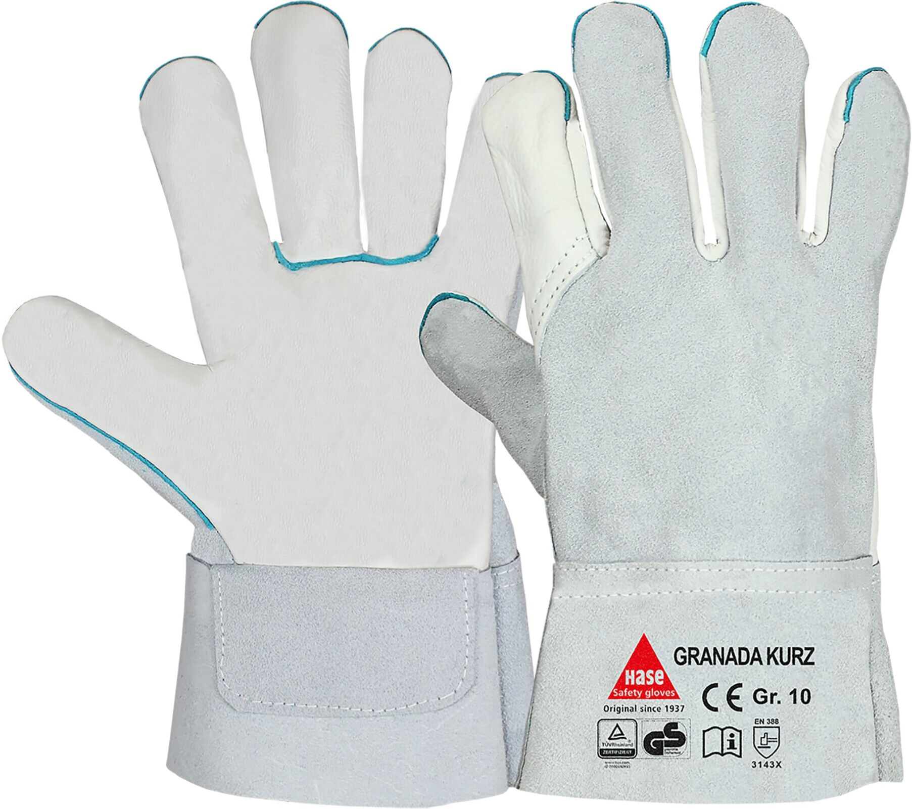 Hase Granada Short Arbeitshandschuh aus Rindnarben-/Rindspaltleder Größe 10 (100328-10)