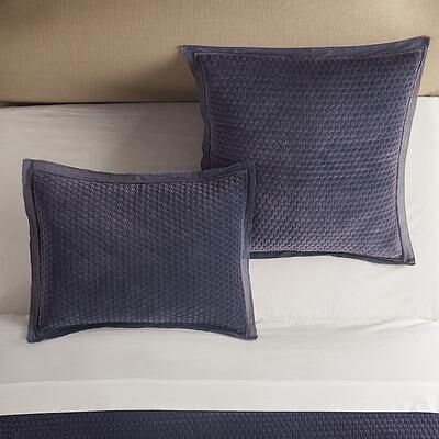 Nadine Velvet Quilted Sham - Sage Euro - Ballard Designs