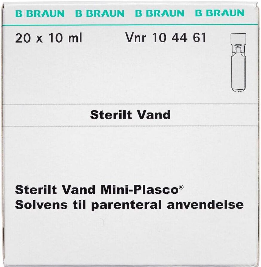 Braun Sterilt Vand Mini-plasco 200 ml Solvens til parenteral anvendelse