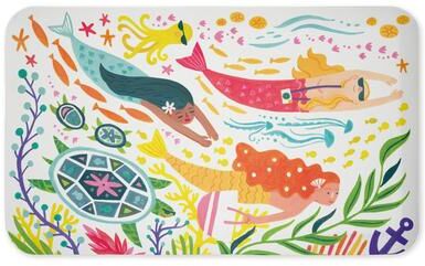 "Stupell Mermaid Underwater World Kitchen Mat, 18x30 - 18"" x 30"""