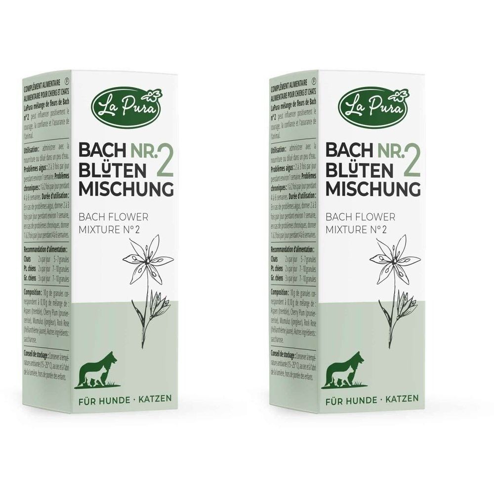 Lapura Bachblütenmischung Nr.2 Glob.f.Hunde/Katzen 2x 2x10 g Globuli