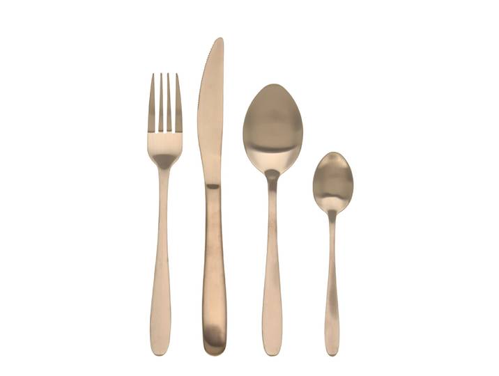 Besteck Set 16-teilig gold matt