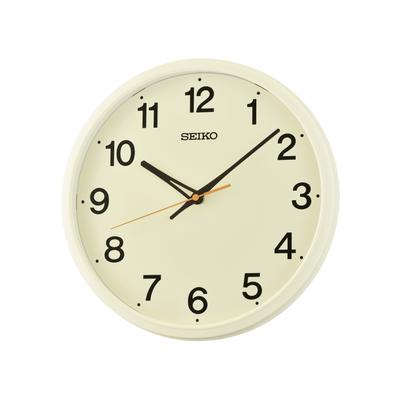 Wanduhr SEIKO, beige, Wanduhren, Ø 30,5cm, Wanduhr, Quarzuhr, Büro, Arbeitszimmer, Küche, Esszimmer, Wohnzimmer