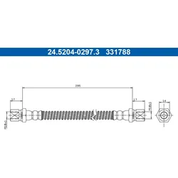 Bremsschlauch ATE 24.5204-0297.3 für Porsche 911 Targa Speedster