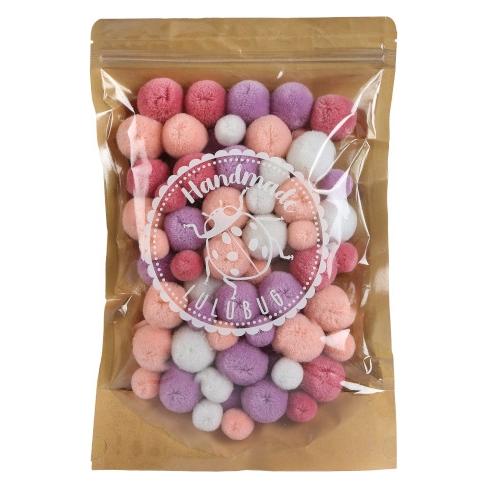 Lulubug Handmade Pompon Set weiss/rose/lila/strawberry 500 Stück (bell-20019)