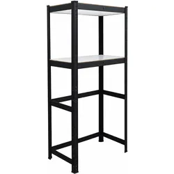 Relaxdays Waschmaschinenregal, Waschmaschinenschrank, Schwarz