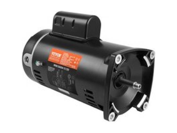 VEVOR 1.5 PS Poolpumpenmotor, 56Y Rahmen, 115V((12.8 Ampere))/230V(6.4 Ampere) 3450 U/min, 60Hz, 1.1 Betriebsfaktor, 90μF/250V Kondensator, CCW Rotation Vierkantflansch Ersatzmotor
