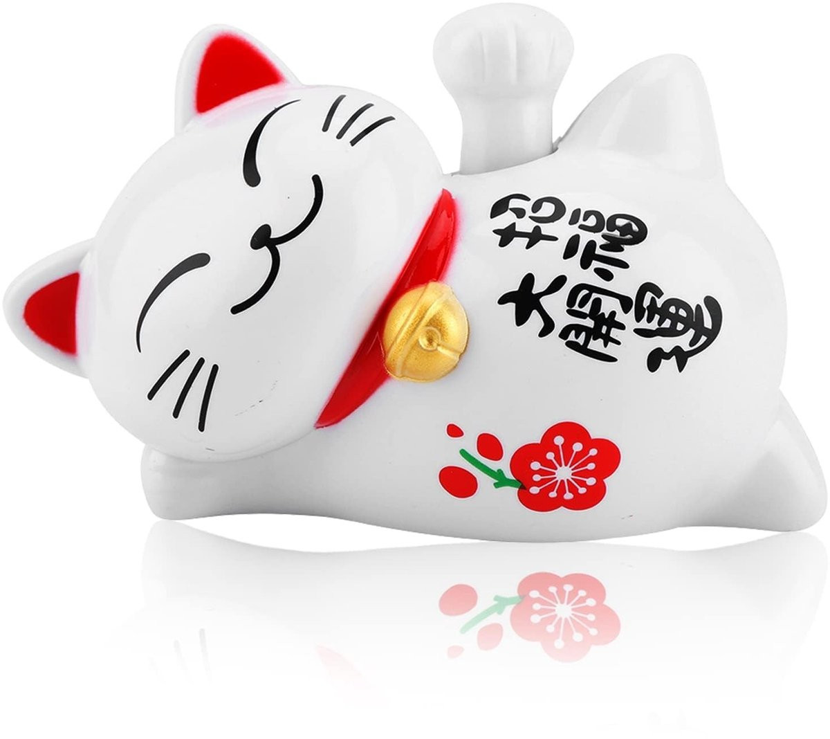 Dailygoods Maneki Neko Zwaaiende Gelukskat op Zonne-energie voor Fengshui Decoratie