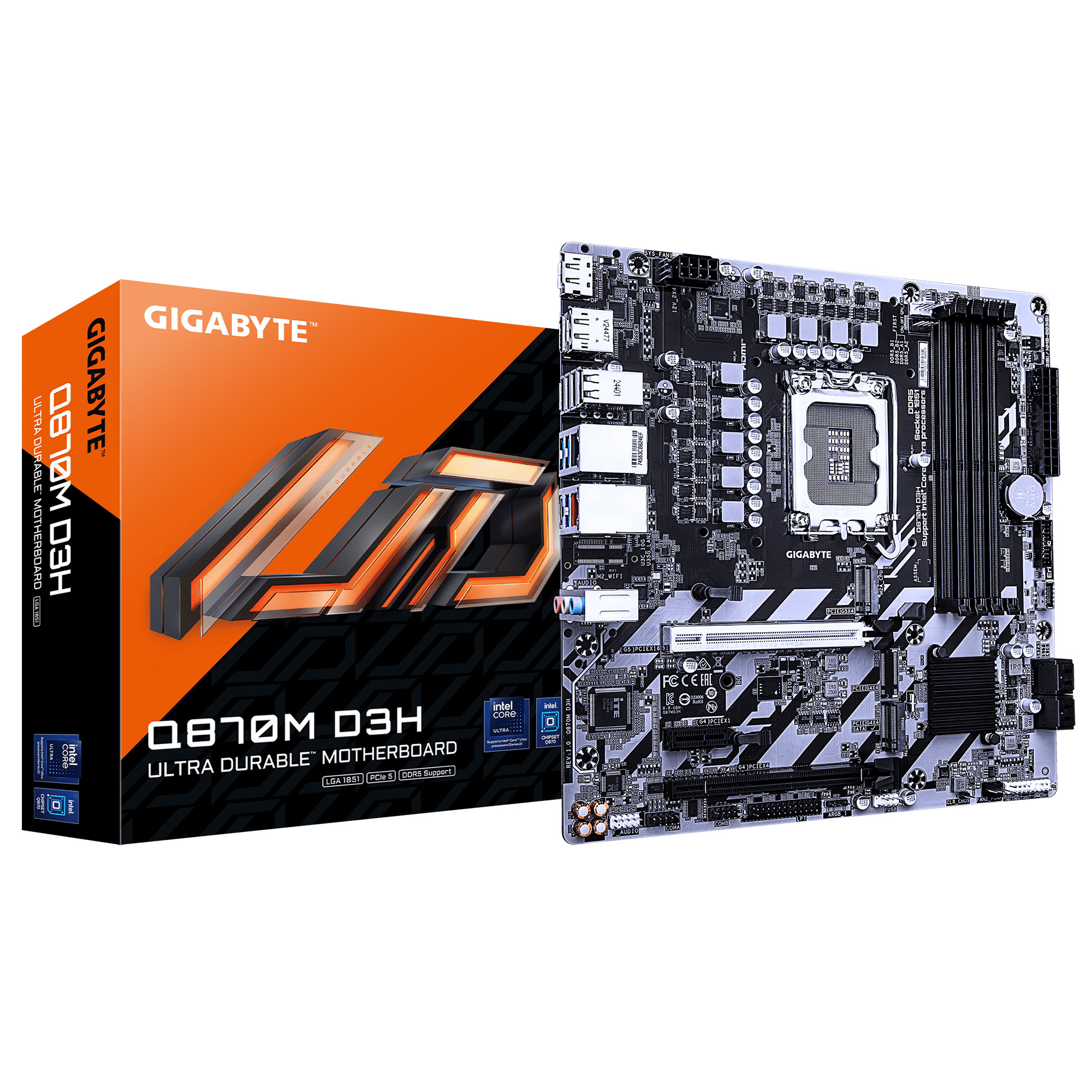 GIGABYTE Q870M D3H Micro-ATX Mainboard - Sockel 1851