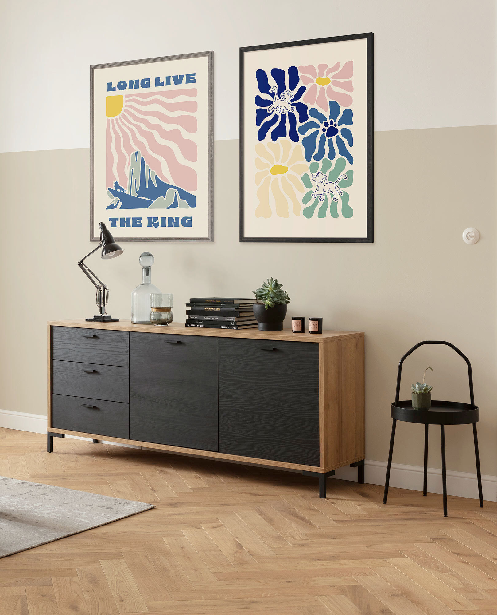 Wandbild KOMAR "Disney The Lion King Between Flowers", bunt (farbe bild(er): bunt), Disney, 1 Stk., Vlies, Bilder, Wandbild, 30 x 40 cm (Breite x Höhe) - Kinderzimmer, Dekoration farbe bild(er): bunt Disney, 1 Stk.