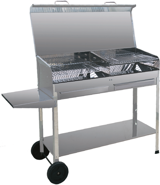 Mille Achille Big - Barbecue in acciaio inox artigianale a carbone - 2x 47,5x37cm