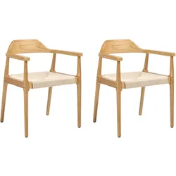 ESSZIMMERSTUHL 2er-Set Holz Hellbraun/Beige Oakdale
