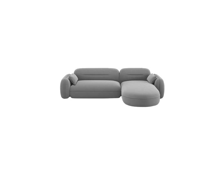 4-Sitzer Design Ecksofa „Sydney“ Samt Hellgrau chosen by Bloomingloft