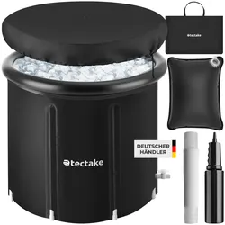 tectake® Eisbadetonne, faltbar, mit 3-facher Isolierung, zentraler Wasserablass und Ablaufhahn, inkl. Tragetasche, Pumpe und Wasserkissen
