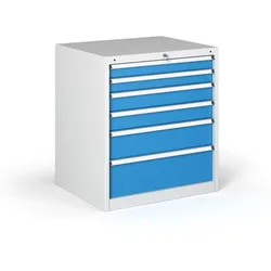 Werkstatt-Schubladenschrank G345, 6 Schubladen, 881 x 653 x 800 mm, blau
