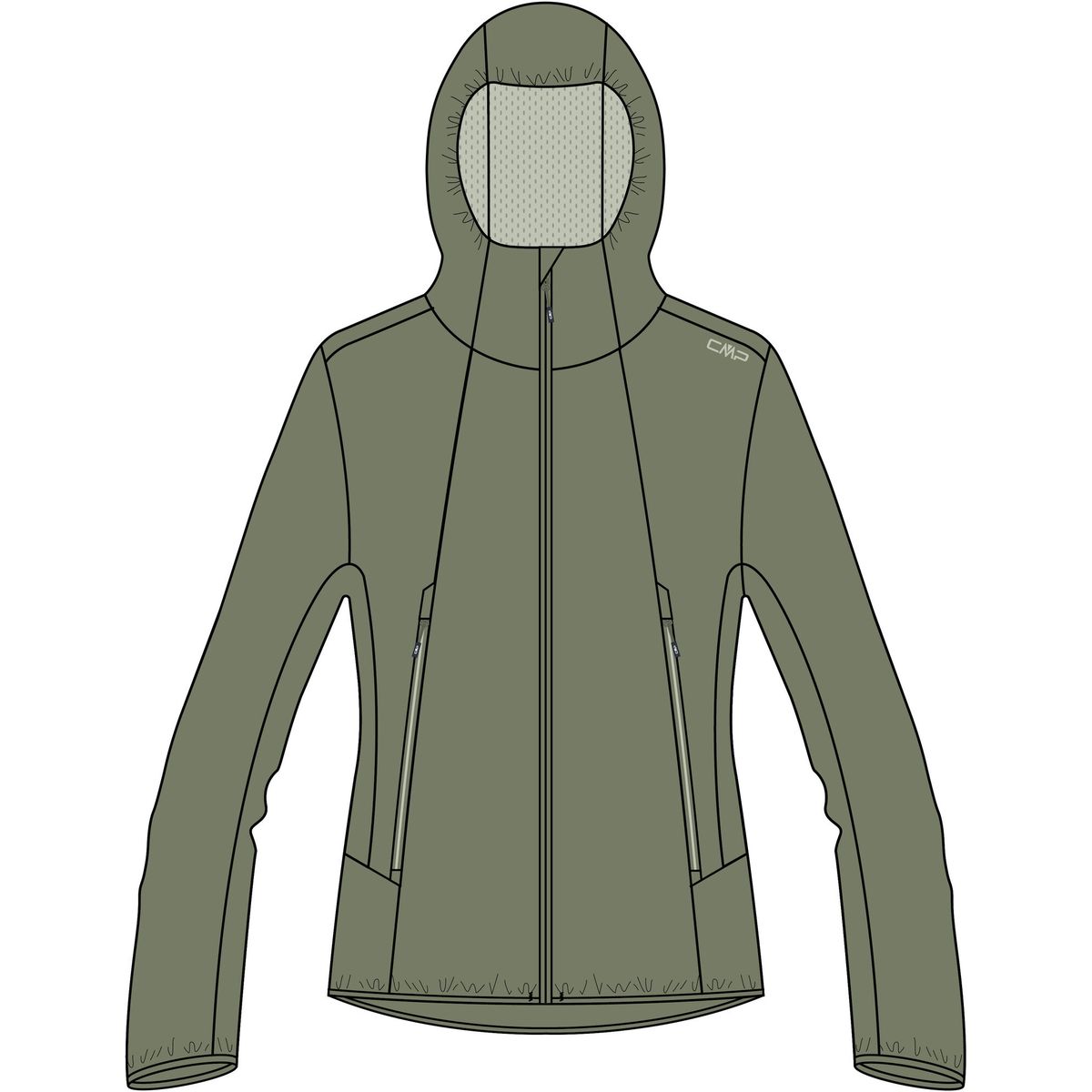 CMP Woman Jacket FIX Hood avocado (F805) 46 36Z5226-F805-46