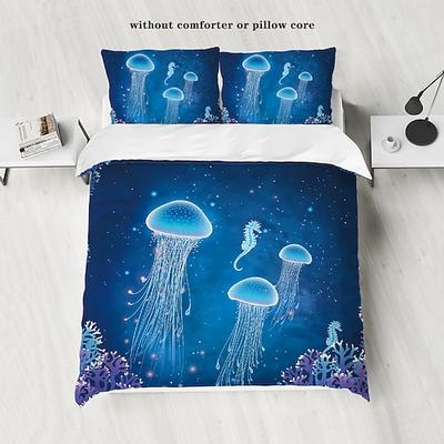 Unterwasserwelt, Meerestiere, Meeresschildkröten, Delfine, Tintenfische, 3D-gedrucktes 3-teiliges Daunenbettbezug-Set für Hotels, Schlafzimmer, Gästezimmer und luxuriöses, bequemes Bettwäscheset