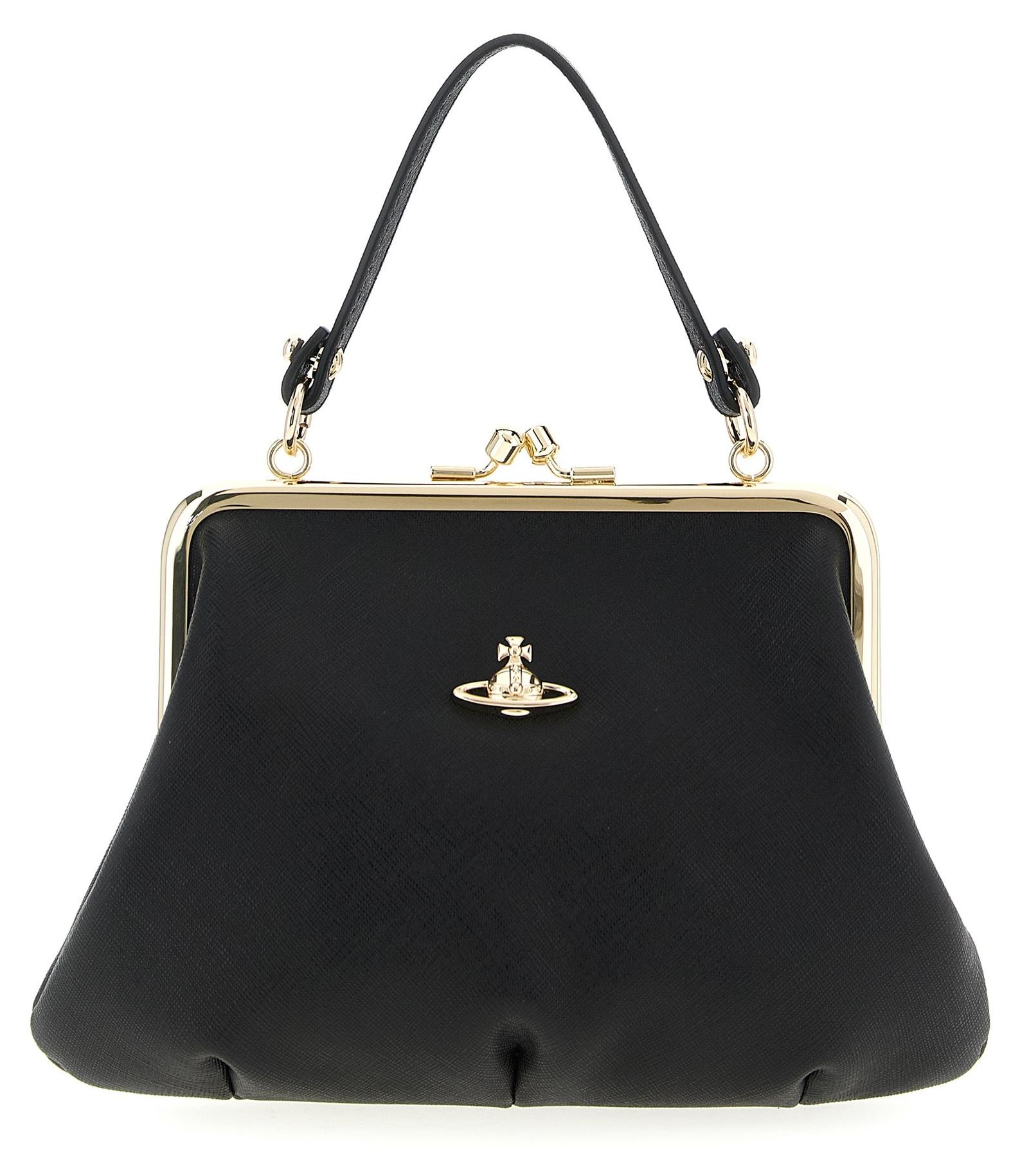 Vivienne Westwood Handtasche aus Rindsleder in Schwarz