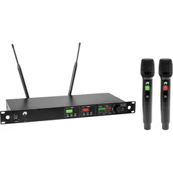 OMNITRONIC UHF-602 2-Kanal Funkmikrofon-System 520-554 MHz
