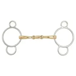 Gebiss BR 3 Ring Gag Soft Contact doppelt gebrochen kupfer 12,5/14