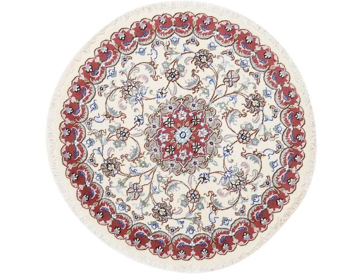 Täbriz Teppich 100x100 Handgeknüpft Orientteppich Perserteppich Rund Wolle
