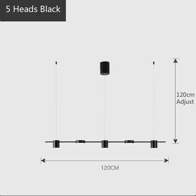 Uplift Essentials Luxury Golden Modern Hanging Chandelier 5 Heads Black warm White