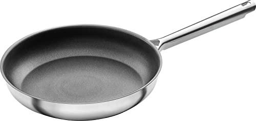 Zwilling J. A. Henckels TrueFlow Bratpfanne, 24 cm, Roestvrij Staal, PTFE-Antihaftbeschichtung, Inductie, Zilver