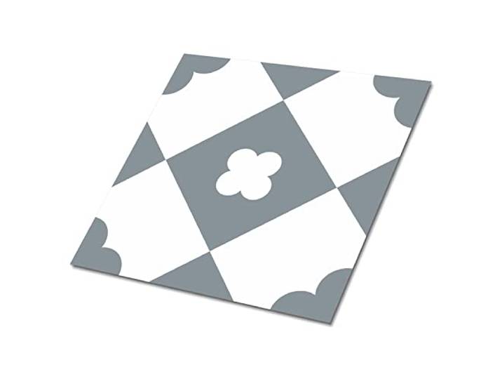 Decormat Selbstklebende Vinylfliesen Satz von 9 Fliesen - 30x30 cm Grau Fliesenaufkleber Bodenbeläge PVC Dekoartikel Aufkleber Wandfliesen für die Küche - Rautenmuster