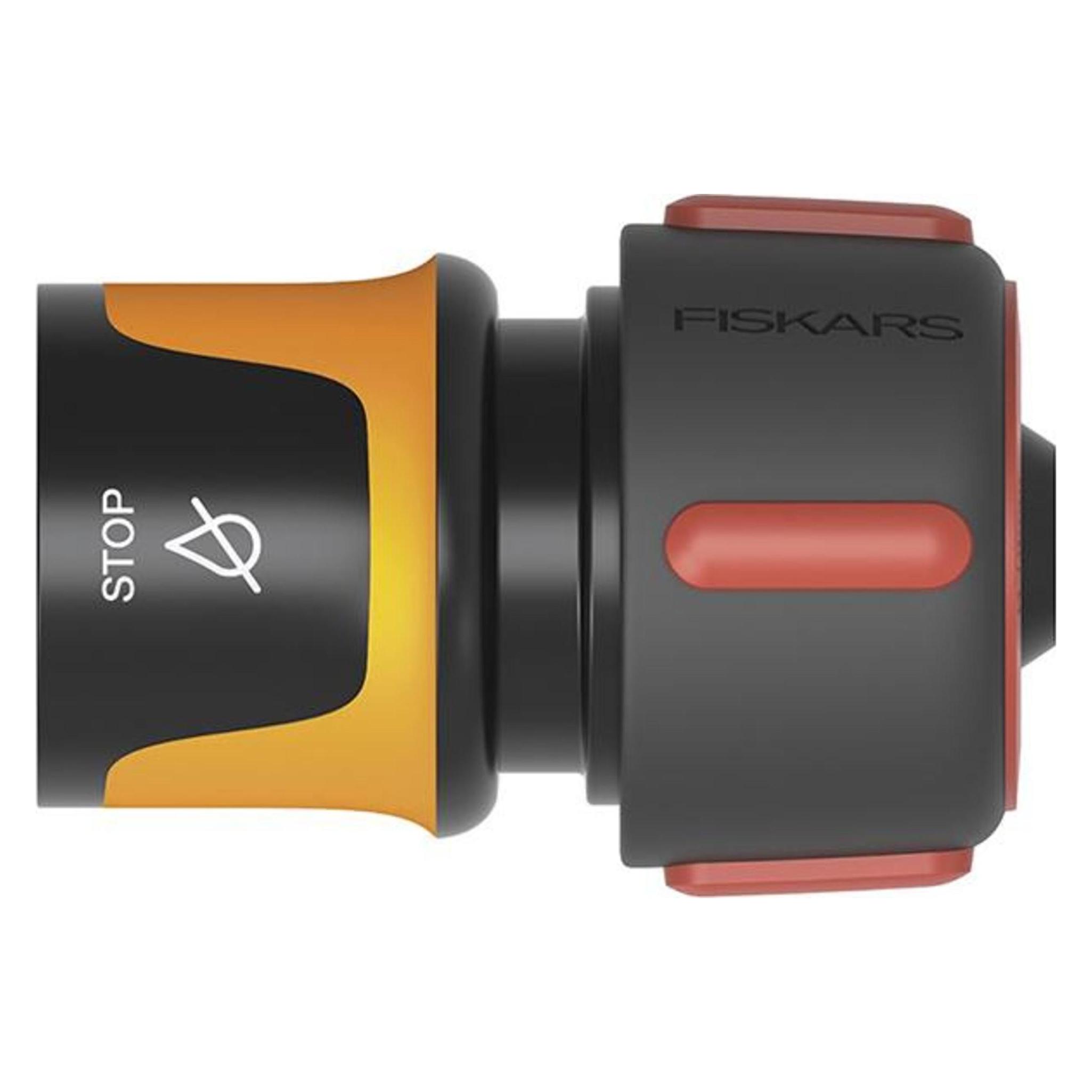 Fiskars Schlauchanschluss, Mit Stopp-Mechanismus, SoftGrip-Kontaktpunkte, Universalgrösse, Ø 1,9 cm ( (Schlauchverbinder, 19 mm) (1027081)