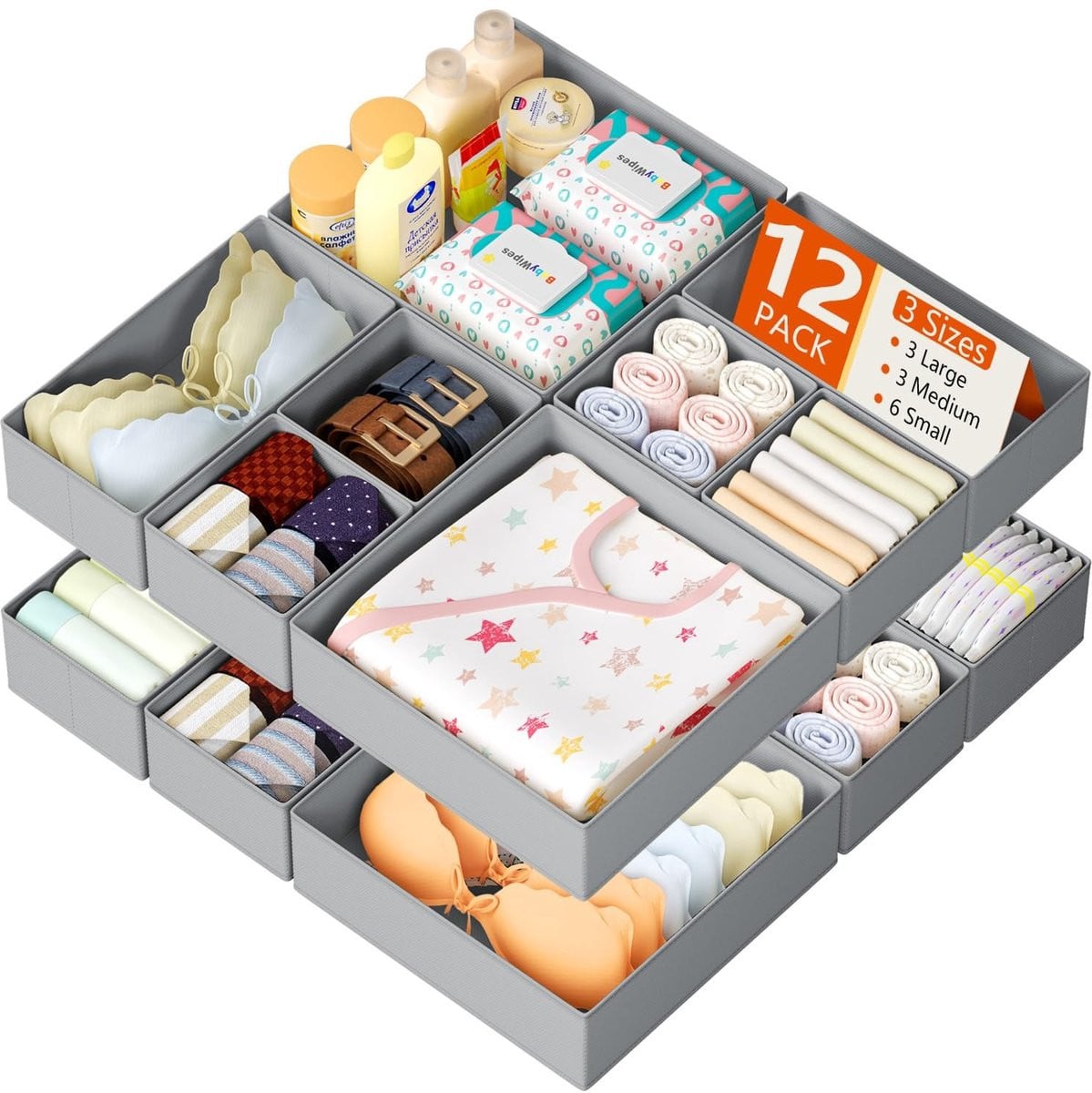 Merkloze Ladeverdeler voor Kleding en Cosmetica - 12 Stuks