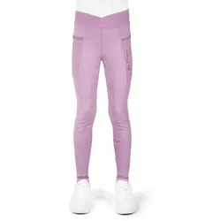 Ekkia Equitheme Kinder Reitleggings Flora Mauve Rosa, Kindergrößen: 140 (10 Jahre)