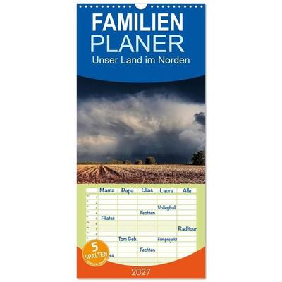 Familienplaner 2027 - Unser Land im Norden mit 5 Spalten (Wandkalender, 21 x 45 cm) CALVENDO