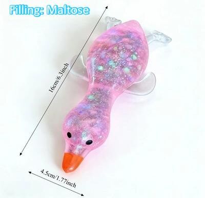 Perfect Picks Market Cute Squishy Duck Stress Toy Soft Squeeze Fidget For Anxiety Relief pink