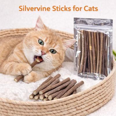 Uplifted Finds Natural Silvervine Sticks Cat Dental Chew Toy Set 5 Pcs