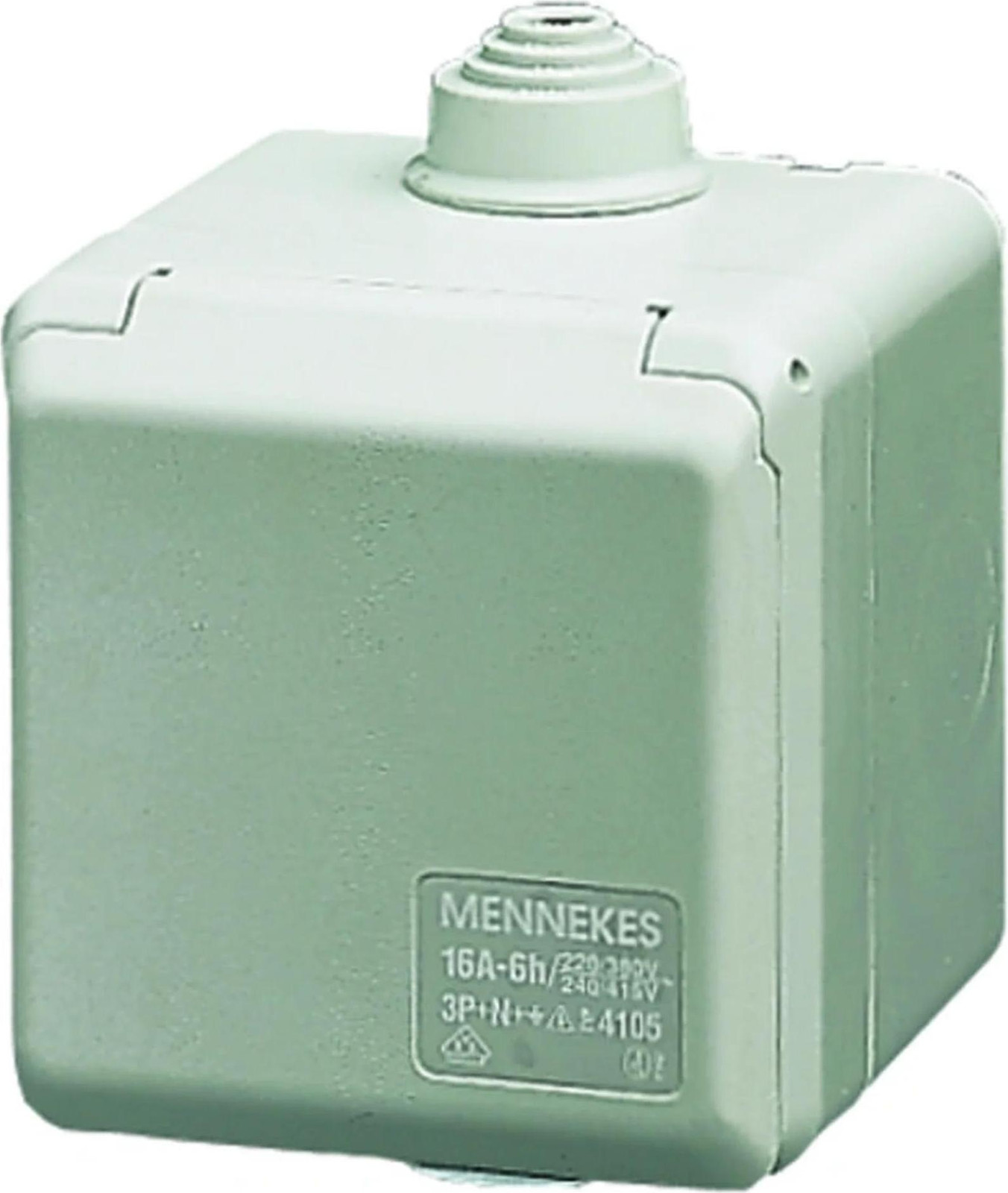 Mennekes AP wandcontactdoos met CEE-aansluiting, Cepex, 16A, 5-polig, 400V, 6 uur, IP44, lichtgrijs