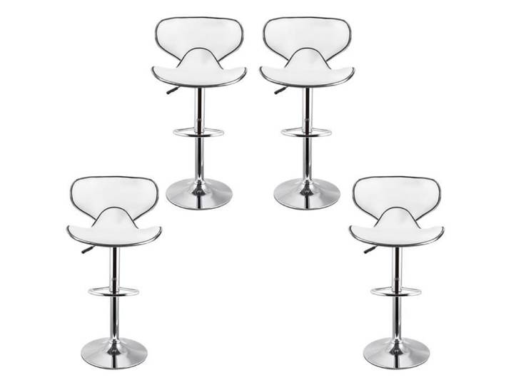 Lot de 4 tabourets de bar réglables - Blanc
