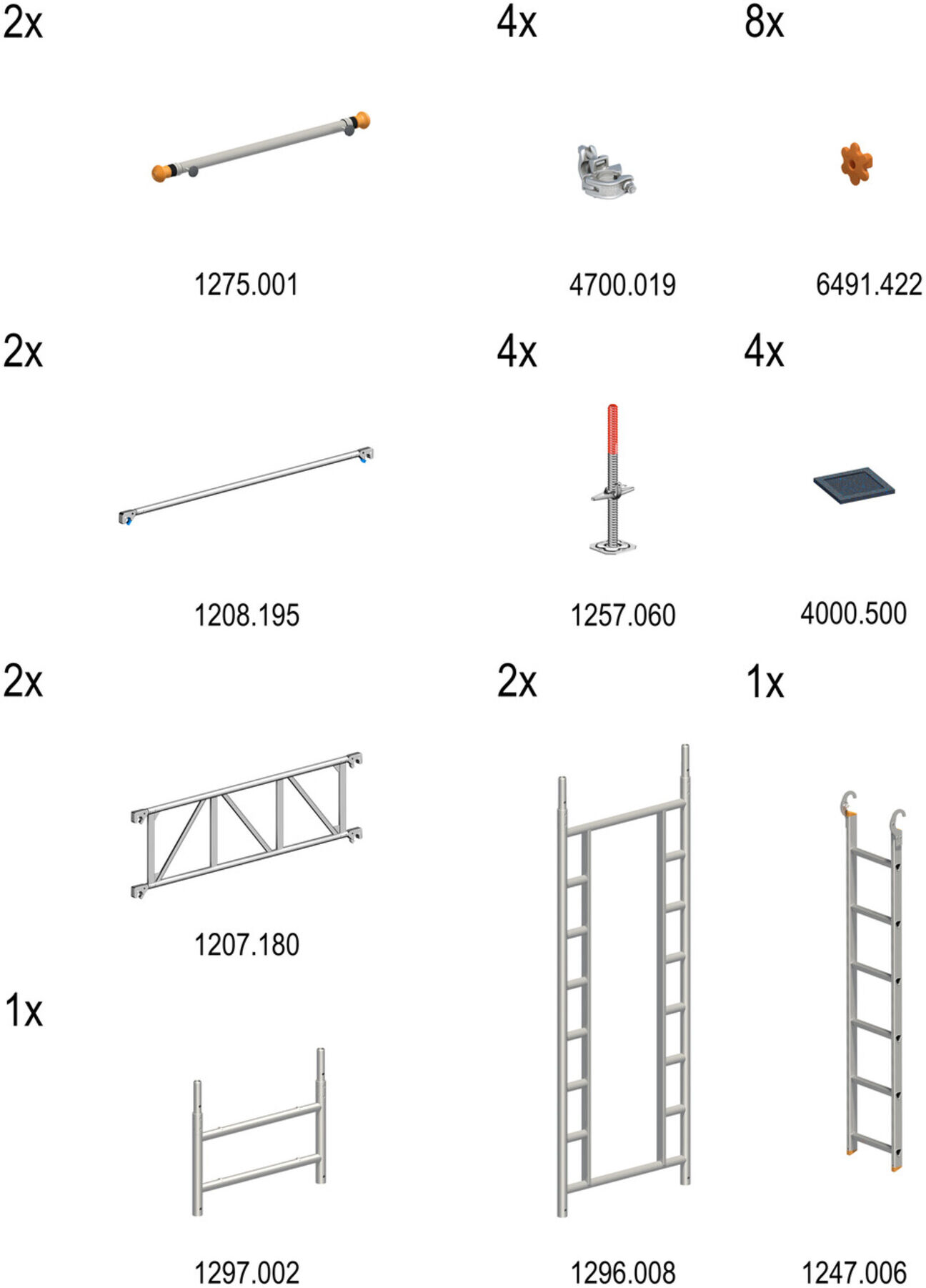 Layher Fahrgerüst Uni Leicht Treppen-Kit 4,65 m SH 6,65 m AH (1603292)
