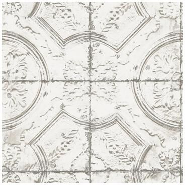 InHome Newport Tin Tile Peel & Stick Wallpaper - 198in x 20.5in x 0.025in