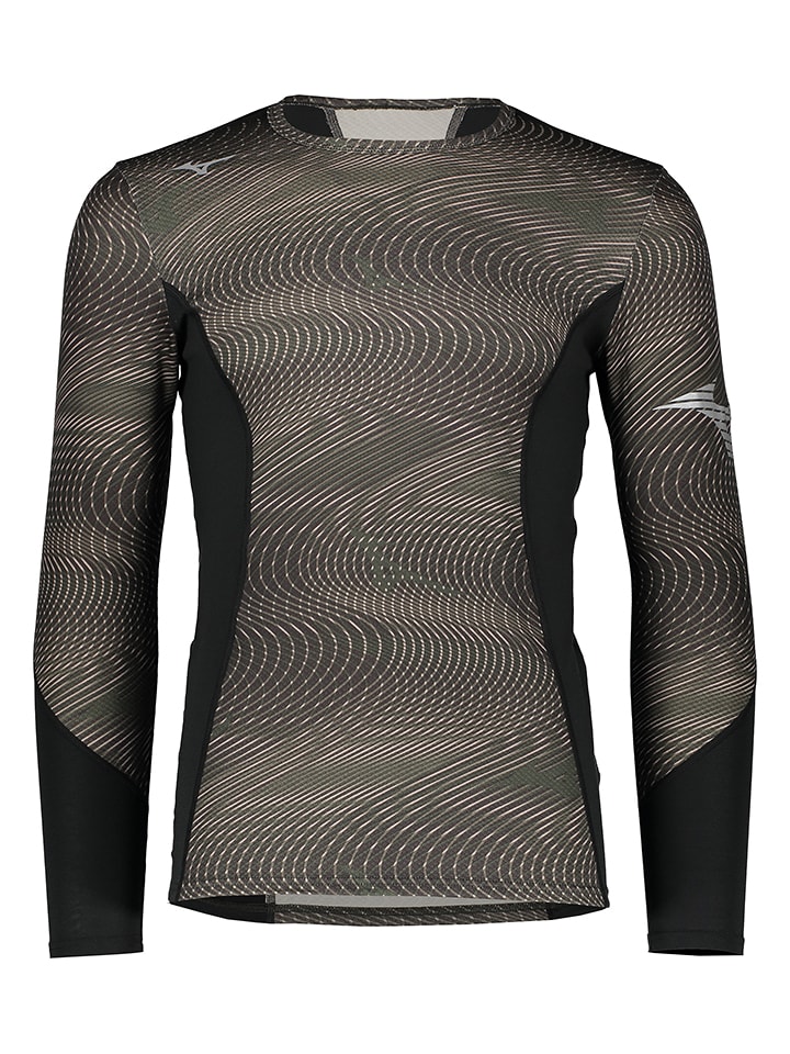 Mizuno Thermounterhemd Virtual Body G3 Crew" in Khaki/ Schwarz - XL