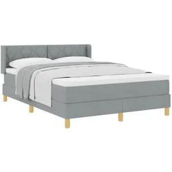 vidaXL, Boxspringbett, Boxspringbett Mit Matratze Stoff Hellgrau (140 x 190 cm)