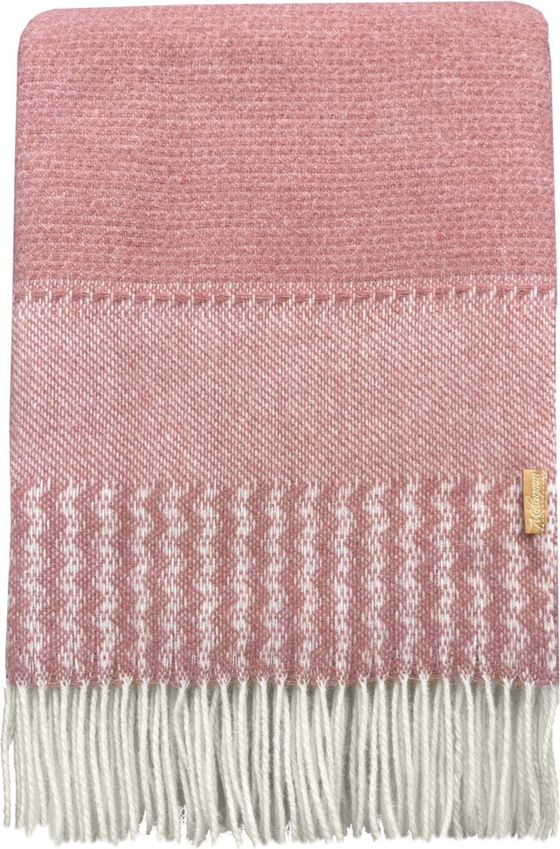 Malagoon Uptown wollen plaid - Roze