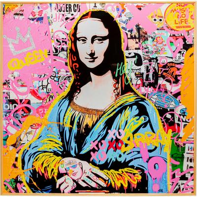 Bild mit Rahmen KARE DESIGN "Gerahmtes Bild La Viva 100x100cm", farbe bild(er): bunt, B:100cm H:100cm T:4cm, Glas, MDF, Papier, Bilder, verschiedene Motive