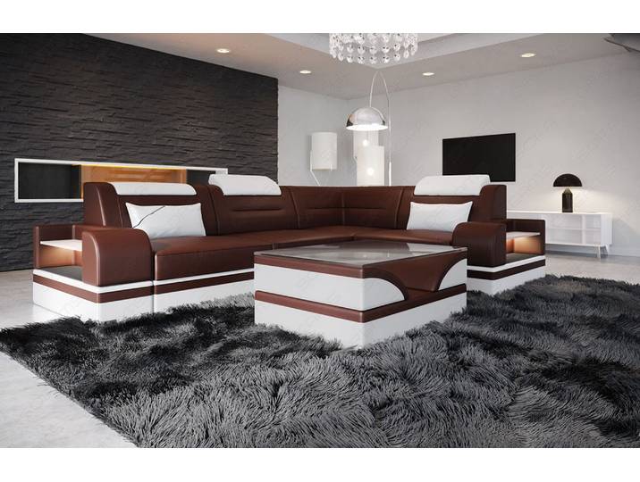 Mini Ecksofa Trivento Kompakt L-Form in Leder