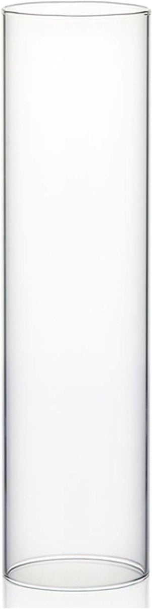 Handgeblazen Glazen Cilinder Kaarsenhouder - Transparant - Hoogte: 40 cm