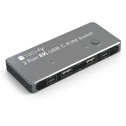 EFB IDATA-KVM-DPC8K Techly KVM USB-C Switch 8K Displayport 1.4, 2x USB-C, 3x USB 2.0 IDATAKVMDPC8K